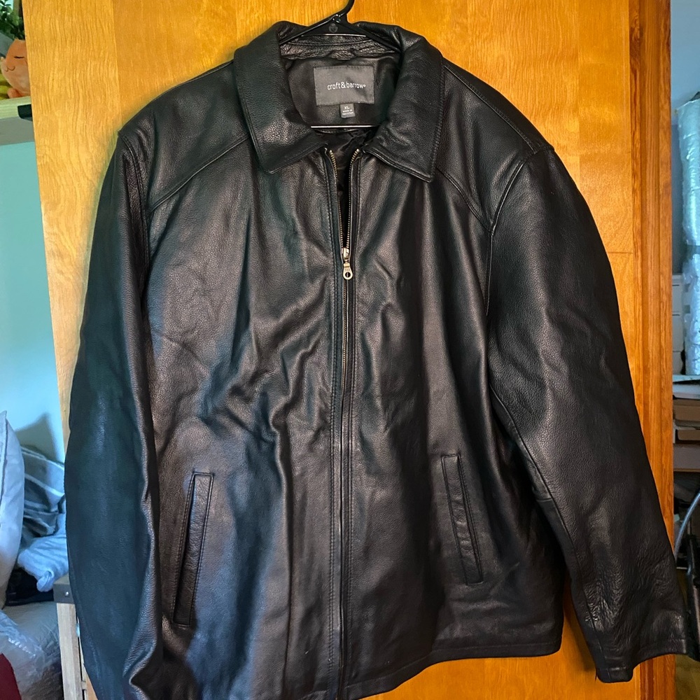 Croft & Barrow Black Dress Leather Jacket